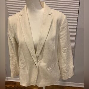 Ann Taylor linen blazer off white like new sz 14